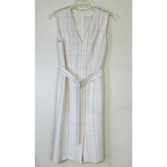 Hugo Boss White Plaid Midi Dress - Picture 4 of 12